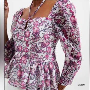 French Connection Summer White Floral Top NWT Size XS